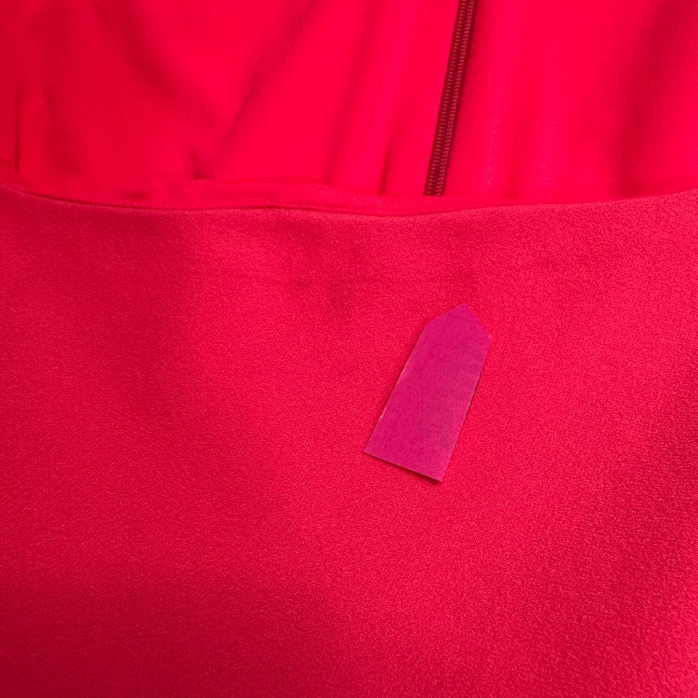 Black Halo Women's Dress 14 Pink Square Neck Short Sleeve Pleated Sheath - Picture 6 of 11